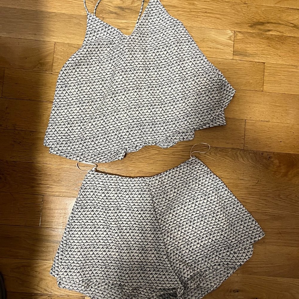 Matching Two Piece Black and White Set
